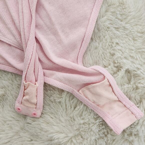 NEW Free People Intimately Pink Weekend Vibe Mockneck Long Sleeve Bodysuit - Picture 10 of 11